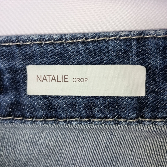 KUT FROM THE KLOTH Designer Natalie Cropped Dark Wash Blue Jeans-(#1,395) - Picture 4 of 9
